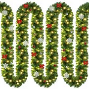Jurhan ANDREA karácsonyi girland világítással, díszített, 5m, zöld
