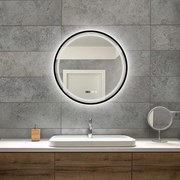 Welland Type-2F LED tükör - fényerő + színhőfok állítás + óra - Ø 60 cm