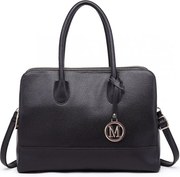 Fekete nagyméretű shopper táska medállal „Avery”