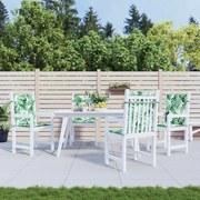 4 db levélmintás szövet alacsony háttámlájú székpárna