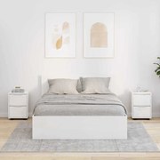 vidaXL Éjjeliszekrények 2 pcs Magas Fényű Fehér 30,5 x 30 x 43 cm