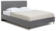 Szürke kárpitozott franciaágy ágyráccsal 180x200 cm Noira Slim – Bonami Selection
