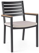 Antracitszürke fém kerti szék szett 4 db-os Henna – Bizzotto