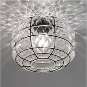 SIRU - Mennyezeti lámpa TERRA 1xE27/60W/230V fekete/átlátszó Velencei üveg