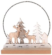 Fa karácsonyi dekoráció LED-es világítással Deerforest, 16 x 16 x 6 cm