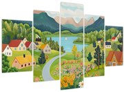 Kép - Falu a hegyekben (150x105 cm)