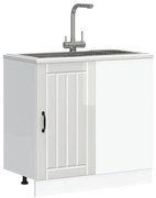 konyhai alsószekrény Lucca" magasfényű fehér, rétegelt fa"