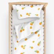 Goldea gyermek pamut ágyneműhuzat kiságyba - narancsok 90 x 120 és 40 x 60 cm