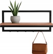 Fali akasztó előszobába polccal, fekete Hanger