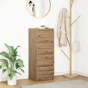 kézműves tölgy színű szerelt fa tálalószekrény 37,5x35x99 cm