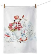 Karácsonyi hóemberes konyharuha pamut Sporty Snowmen