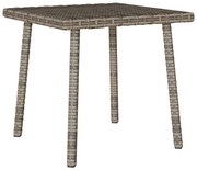 téglalap szürke polyrattan kerti dohányzóasztal 40x40x37cm