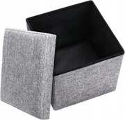 Összecsukható Pufa láda ülő tároló Szürke melange 38x38
