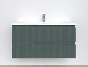 Piramida EURIDIKA fali fürdőszobabútor - műmárvány mosdóval -2 fiókos - PINO ZÖLD - 100 x 48 x 53 cm