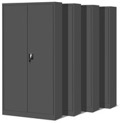 4x JAN fém irodai irattartó szekrény, 900 x 1850 x 400 mm, antracit