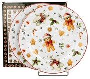 Karácsonyi porcelán desszertes tányér mézeskalács macis Christmas Cuties