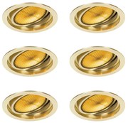 6 darabos modern, arany színű, állítható süllyesztett spotlámpa szett - Coop 111 Honey