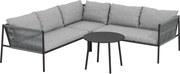 Outsunny Polyrattan Kerti Bútor Szett, Sarokkanapéval, Asztallal és Párnákkal, Időjárásálló Ülőgarnitúra 6 Személy Részére | Aosom