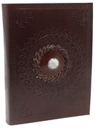 Bőr kötésű notesz Holdkő díszítéssel