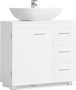 Mosdó Alatti Fürdőszoba Szekrény, 3 Fiókkal, 2 Rekesszel, 30 x 70 x 64 cm, Felhőfehér