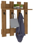 Carina sötétbarna fali polc 4 akasztóval