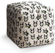 Cube zsámoly pandák ágacskával, fehér / fekete