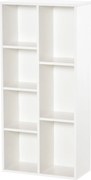 HOMCOM Fa Könyvespolc 7 Tárolórekesszel Növényekhez és Dokumentumokhoz, 50x24x106 cm, Fehér | Aosom