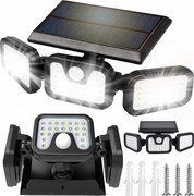 Led Napelemes Lámpa 3az1ben Kültéri Utcai Kerti Szürkület- És Mozgásérzékelő