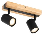 Okos mennyezeti spotlámpa fekete fa 2-lámpás állítható Wifi GU10 50mm - Jeana