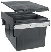 Hulladékgyűjtő GTV Practi Eco 600, szelektív, frontkihúzású, golyós csúszóval, 2x27L