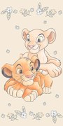 Disney Az Oroszlánkirály Simba &amp; Nala fürdőlepedő, strand törölköző Yellow 70*140cm