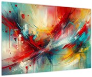 Kép – Absztrakció pirossal (90x60 cm)