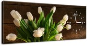 Gario Órás falikép Elbuvölo fehér tulipánok Méret: 100 x 40 cm