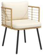 természetes polyrattan kerti szék párnákkal