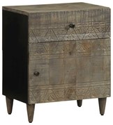 világosszürke tömör mangófa éjjeliszekrény 50x33x60 cm