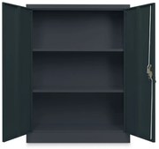 Közepes univerzális fém szekrény, 90 x 40 x 120 cm, hengerzár, antracit - ral 7016