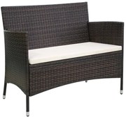 vidaXL barna polyrattan kerti pad 106 cm