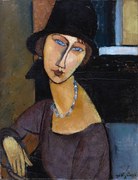 Reprodukció Jeanne Hebuterne wearing a hat, Amedeo Modigliani