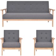 3 részes sötétszürke szövet ülőgarnitúra