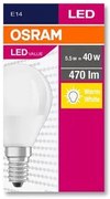 LED izzó, E14, kisgömb, P45, 5,7W, 470lm, 2700K (MF), OSRAM Value (OLEDE1405)