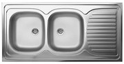 Kuchinox Kuchinox, 2 rekeszes acél mosogató csepegtetővel 120x60 cm szekrényhez, LAV-SK6_021T