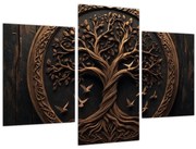 Kép – Fából készült életfa (90x60 cm)