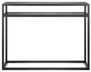 Fekete konzolasztal tölgyfa asztallappal 30x120 cm Daniël – Spinder Design