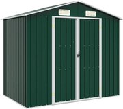 vidaXL zöld horganyzott acél kerti fészer 205 x 129 x 183 cm
