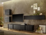 STEEL Fali szekrény, kisméretű, 1 ajtós, fekete, laminált