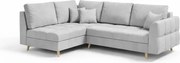 Szürke sarokkanapé (bal oldali) Ariella – Ropez