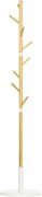 HOMCOM Bambusz Álló Kabátállvány Modern Hall Tree 8 Akasztóval Ruhákhoz Táskához Belépőhöz Hálószobába Ø37.8x175.6 cm Természetes | Aosom