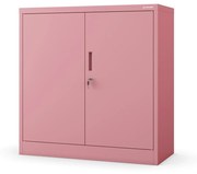 Alacsony fém irattartó szekrény BEATA, 900 x 930 x 400 mm, Fresh Style: púderrózsaszín