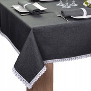 foltálló abrosz csipkével Malaga 450x140 grafit