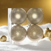 Arany műanyag karácsonyi gömb szett 4x10cm